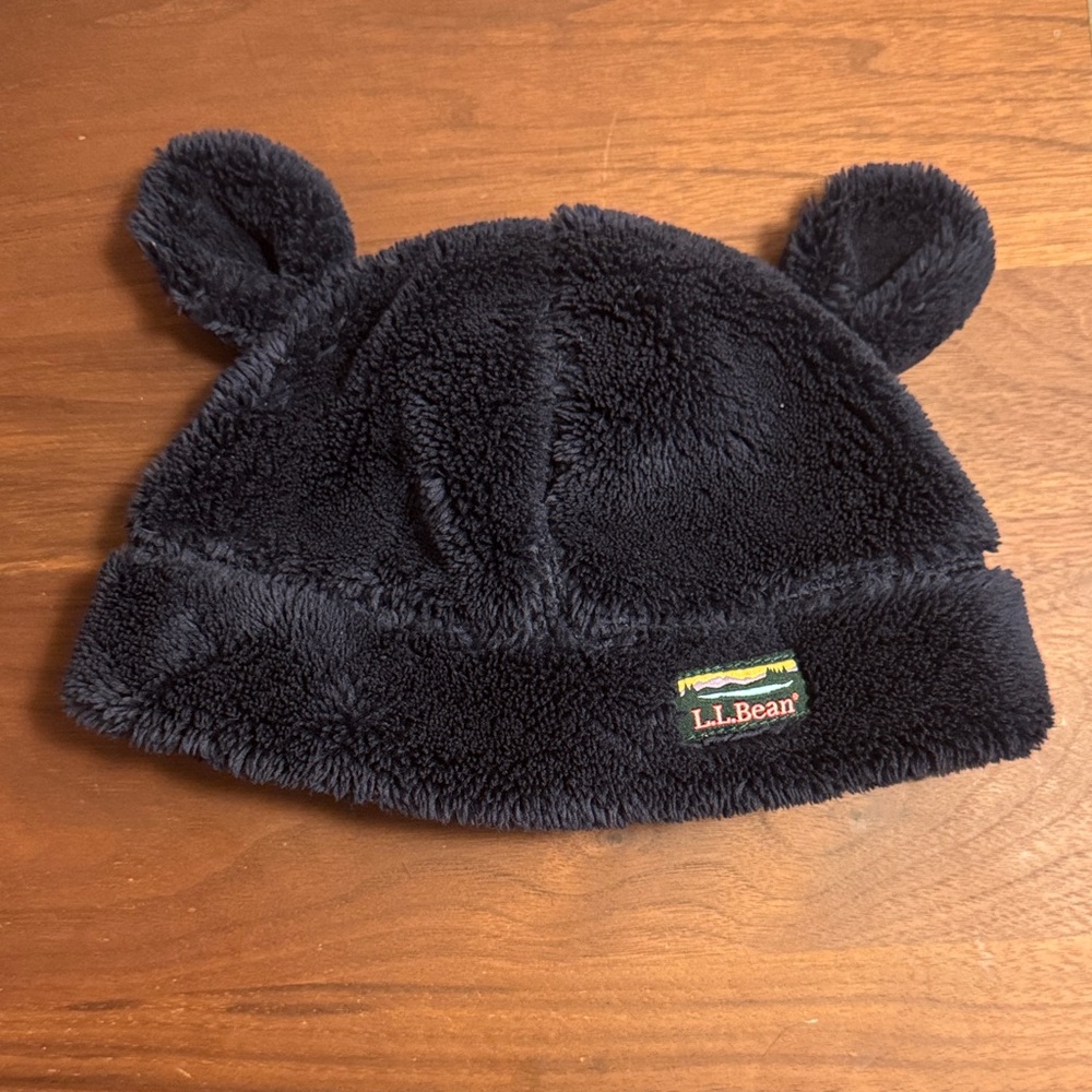 L.L. Bean Infant Navy Fleece Hat with Ears - Like New